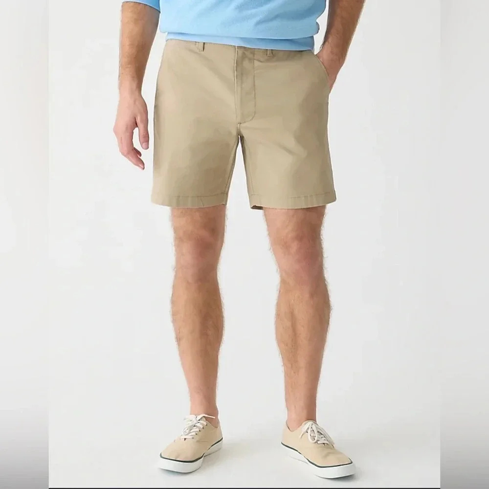 J.Crew Men's Khaki Breathable Chino Shorts Size 31 9" Inseam‎ Easy Wear